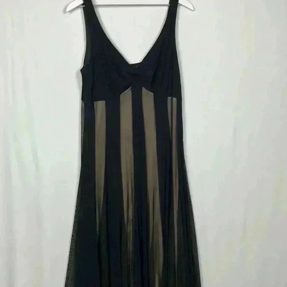 Onyx Noir Womens Formal Dress Black 14 Vintage  Maxi Fitted Avant Garde Glam EUC - Picture 5 of 14